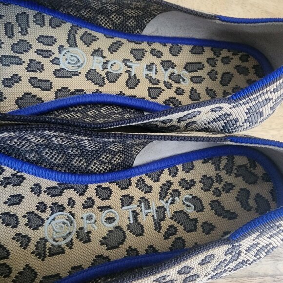 Rothy's The Flat Shoes Womens Size 8.5 EU 39 Leopard Knit Ballet Washable - Picture 9 of 12